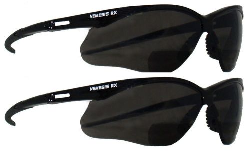 Jackson nemesis v60 3020287 rx 2.5 bifocal black safety glasses smoke lens 22519 for sale