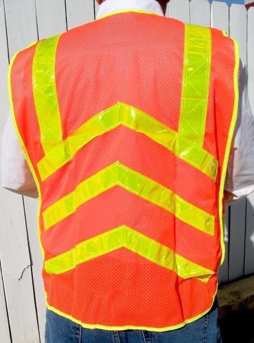 New safety reflective vest traffic-sports construction size 1 fits l to xl for sale