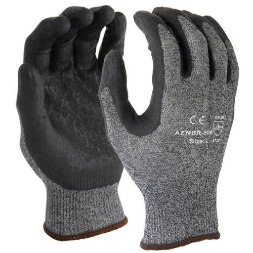 12 pairs 15 gauge dark gray nylon lycra liner black palm safety glove medium for sale