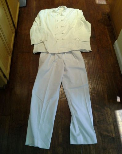 Chef Set White Best MFG Size 50/XL Jacket and White New Chef Size L Pants