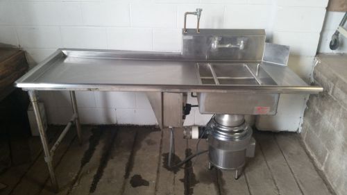 72&#034; Left Side Soil Table Sink Insinkerator 3 HP 3 Phase 1725 RPM