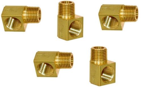 5 Pack of Solid Brass Street Pipe 90 Degree Elbow 1/4&#034; Male Female NPT