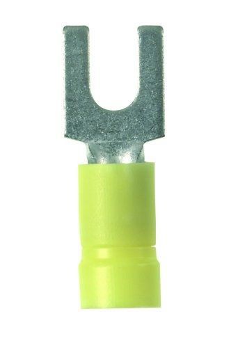 Panduit PV10-10F-L Fork Terminal, Vinyl Insulated, Funnel Entry, 14 - 10 AWG