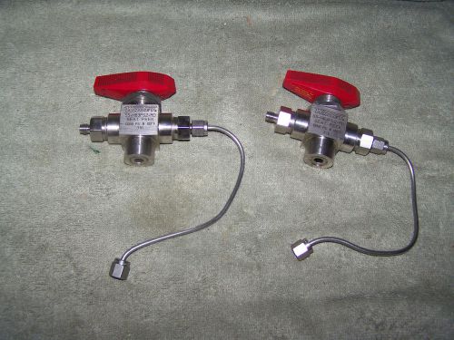 Lot of (2) SS-H83PS2-RD WHITEY 2-Way Valve 10,000 PSI