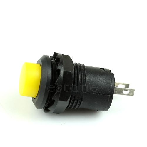 5x 12mm Car/Boat Locking Latching OFF- ON Yellow Push Button Switch Durable