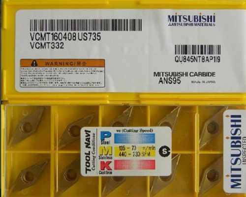 NEW IN BOX MITSUBISHI VCMT160408 US735 VCMT332 Carbide Insert 10PCS/box