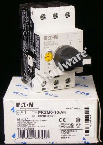 New eaton xtpr010bc1 pkzmo-10 motor protective circuit breaker 6.3-10.0a for sale