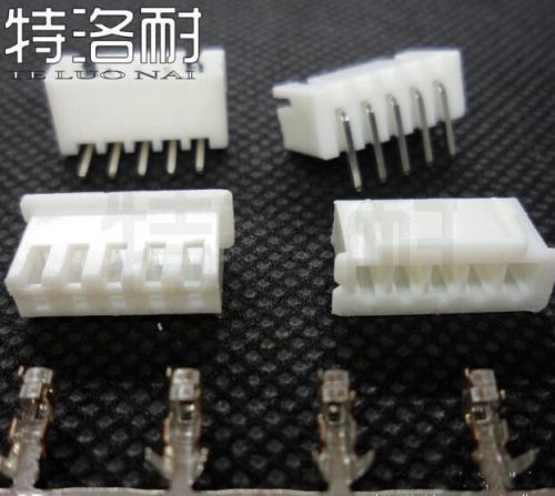 100 x 2.54mm 1x5 pin 5p bent pin wire plug connector header + terminal + housing for sale