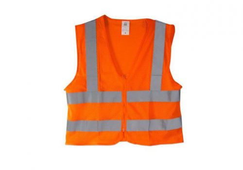 Surveyor Safety Vest Solid Orange ANSI ISEA Construction Traffic Reflective