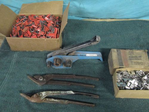 Signode tensioner steel banding strapping tools lot clips band it buckles uline for sale
