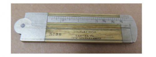 Vintage rare stanley rule &amp; level co no 38 bone handle caliper rule free shippin for sale