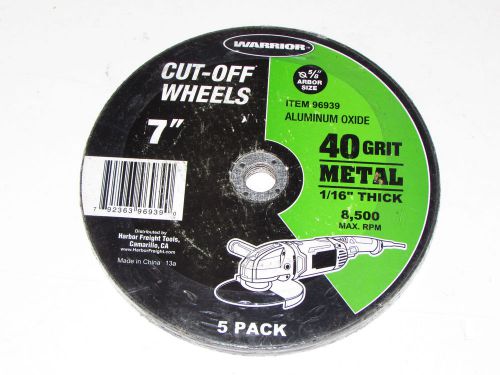 Warrior - 7&#034;in 1/16&#034; Thick Cut off Wheels - Aluminum Oxide - 5 Pcs - NEW