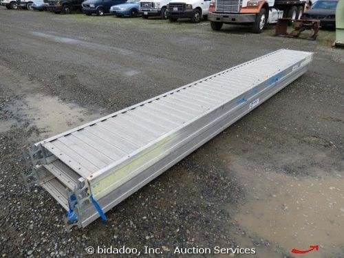 Lot (4) upright staging scaffolding scaffold support plank aluminum 16&#039; planks for sale