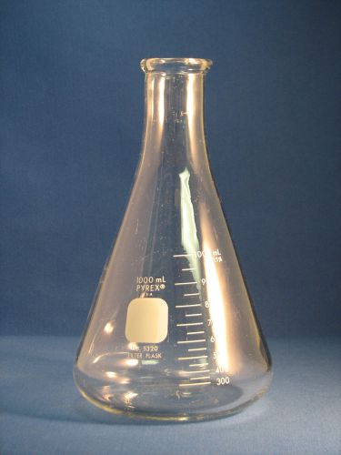 Pyrex Flask 1000mL # 5320 Erlenmeyer Filter Flask w/o Tubulation