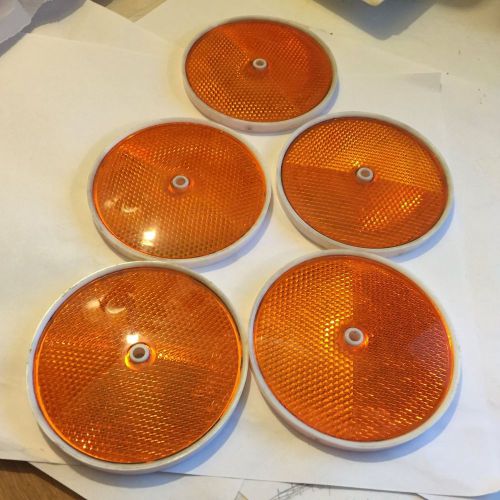 5 Stimsonite SAE A 60 Plastic Backed 3&#034; Orange Reflectors In Nice Condition