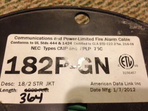 Datalink 182P-GN (grn) 364&#039; 18G 2C STD SHLD CMP FPLP Control Cable