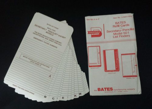 Original Bates Refill Cards for Secretary - Pencilist Model 501 LIst Finder