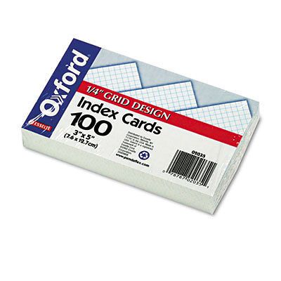 Grid index cards, 3 x 5, white, 100/pack 02035 for sale