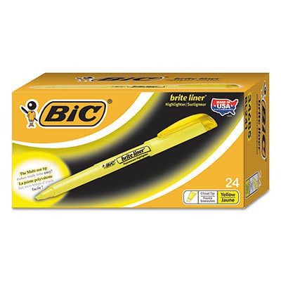 Brite Liner Highlighter, Chisel Tip, Yellow Ink, 24 per Pack BL241YW