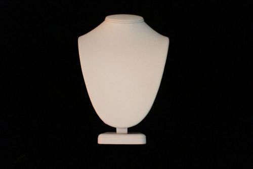 White Leather Jewelry Pendant Neck Display Bust Form Leatherette Necklace Stand