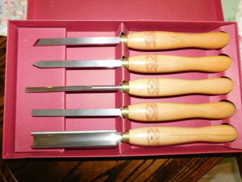 5 Piece Wood Lathe Tools - Crown Tools Sheffield Steel - Made in England