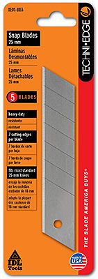 IDL TOOL INTERNATIONAL Snap-Off Blade, Carbon Steel, 25mm, 5-Pk.
