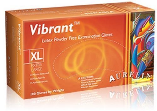Vibrant latex powder-free examination gloves (large) 1 case of 1000 gloves for sale