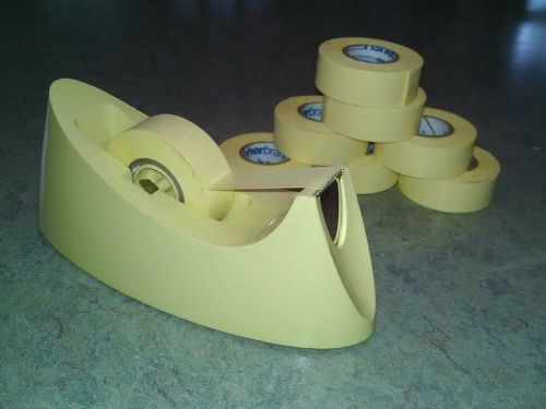 Vintage Scotch Brand Tape C-15 decor desk dispenser with 8 rolls of yellow tape