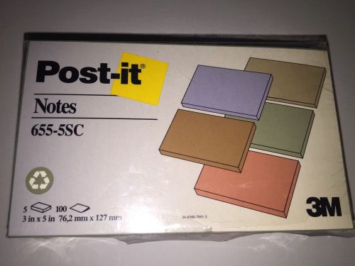 Post-it Original Notes, 100 Sheets/PD, 3&#034;x5&#034;, 5/PK, Assorted Colors