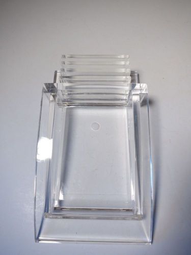 Guzzini Italy Acrylic Clear Plastic Lucite Desk Top Organizer Letter Holder Card