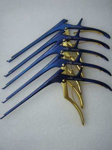 KERRISON Rongeurs 7&#034; (1,2,3,4,5,mm UP 45* Blue&amp;Gold Orthopedic Spine Instruments