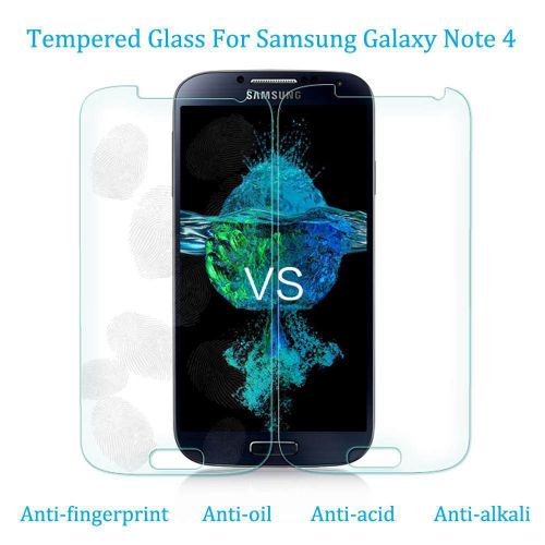Tempered glass screen protector for samsung note4 n9100 clear 9h easy operation for sale