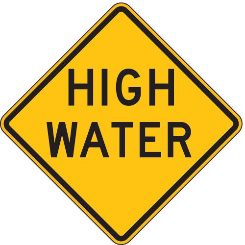 New ZING 2329 High Water Traffic Sign 30 x 30In BK/YEL  (H34P)