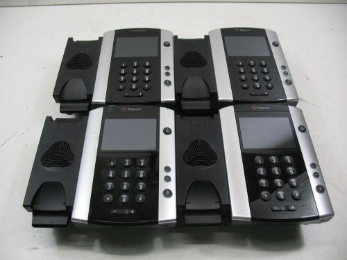 Lot of 4) polycom vvx 500 / 2201-44500-001  gigabit color touch ip phones for sale
