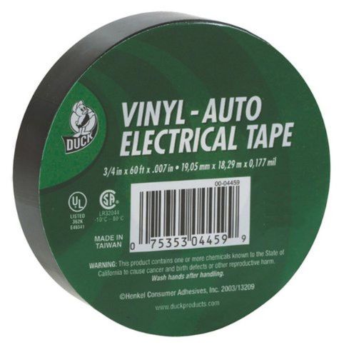 Duck Brand 527921 Auto Electrical Tape 3/4-Inch by 60 Feet Single Roll Black