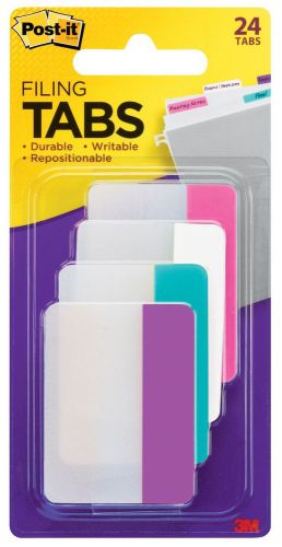 Post-it Tabs 2-Inch Solid Assorted Colors 6-Tabs/Color 4-Colors 24-Tabs/Pack