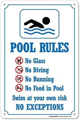 My Sign Center Swimming Pool Rules Safety Sign, Plastic - 14&#034; x 10&#034;