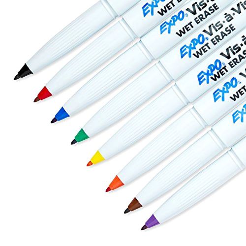 Expo Vis-A-Vis Wet-Erase Overhead Transparency Markers, Fine Point, 8-Pack Pouch