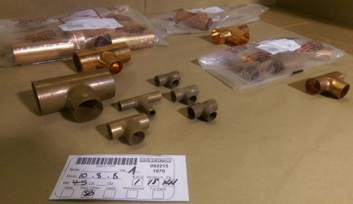 Lot of 18 nibco mixed copper tees 3/4&#034; 1&#034; 1-1/4&#034; cxc for sale