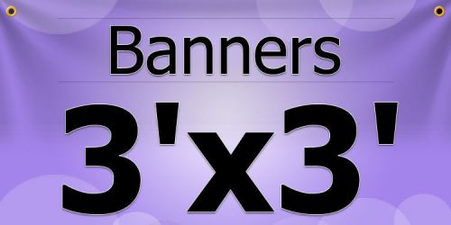 3&#039; X 3&#039; Full Color Custom Banner 13oz Vinyl Outdoor Personalized Signs Advertise
