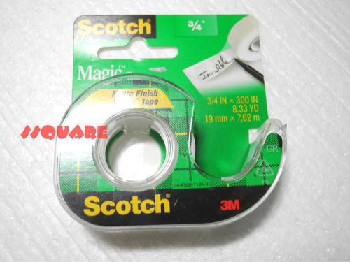 5 x 3M Scotch 3/4&#034; x 300&#034; (8.33 YD) Magic Invisible Writable Tape w/ Dispenser