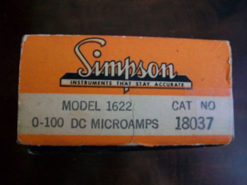 NEW OLD STOCK Simpson Meter 0-100 DC MICROAMPS 1622 #18037