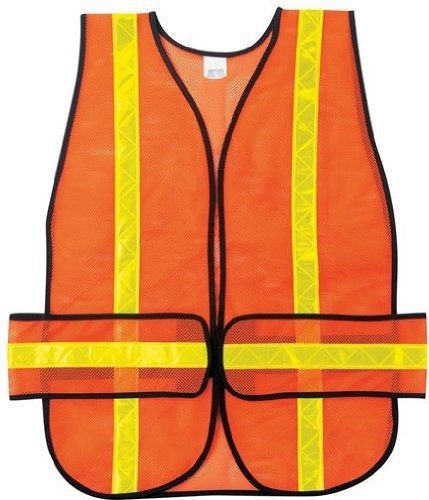 MCR Safety CHEV2O Chevron Polyester Mesh Safety Vest with 1-3/8-Inch White