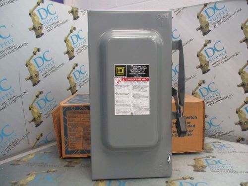 SQUARE D DU323  SER F03 100 A 240 VAC 3 P 50/60 HZ TYPE 1 SAFETY SWITCH #1 NIB