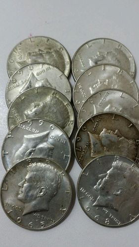 1965 - 1968 Kennedy   10 cions set Half Doller  40 %  silver