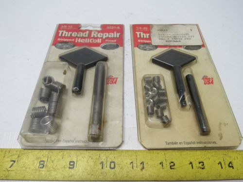 Helicoil 5521-6/5521-4 Lot of 2 Thread Repair Kits 3/8-16 &amp; 1/4-20