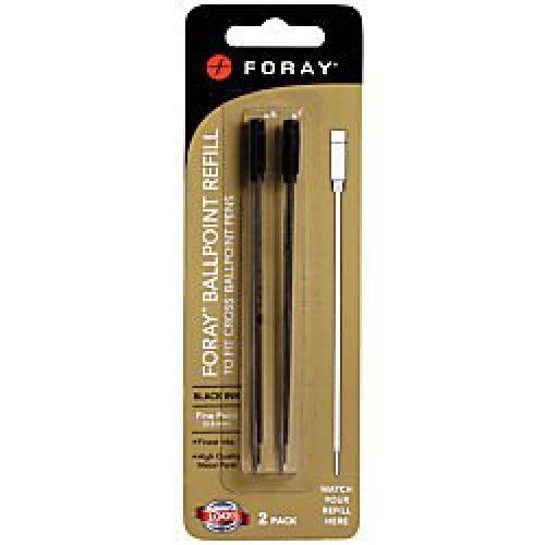 Foray(R) Pen Refills For Cross(R) Ballpoint Pens, Fine Point, 0.8Mm, Black, Pack