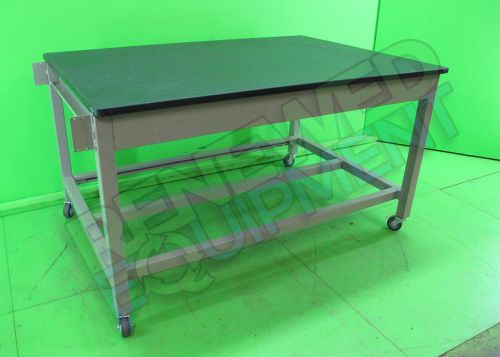 Mobile Lab Table with Slate Top  L 42 x W 60” x H 34”