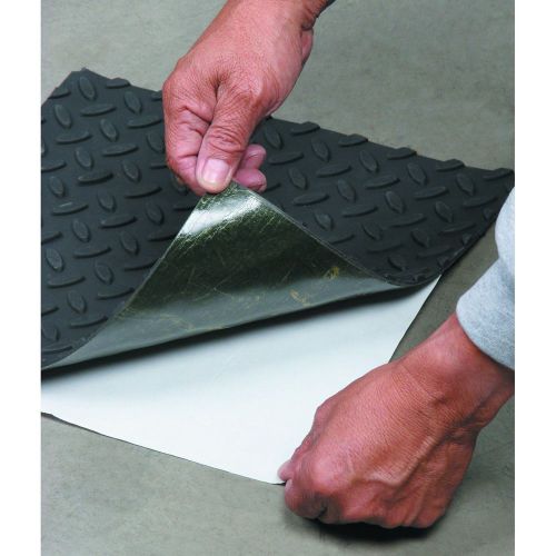 12 in. x 12 in. Self-Adhesive Rubber Safety Mat with Tread Surface