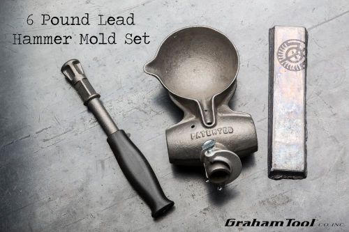 Lead hammer mold set, 6 pound, perfect for general non-marring hammer work, usa for sale